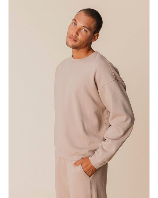 Ocio Leisurewear Brown Neutrals Oversized Crewneck for men