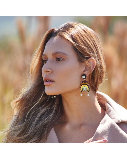 Gissa Bicalho Multicolor Acrylic Handmade Earring Ixchel