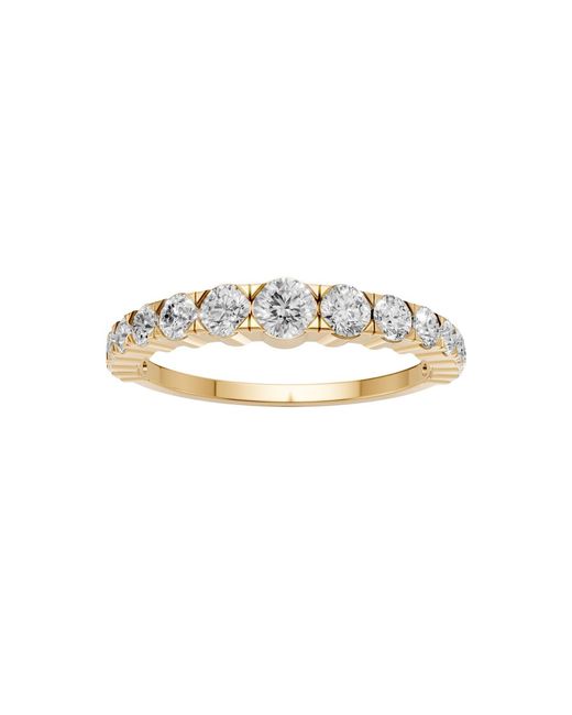 Aya Fine Jewelry Metallic 0.75 Ctw Round Lab Diamond Graduated Half Eternity Ring