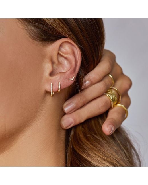 ARMS OF EVE Metallic Arrow & Zircon Stud Earrings