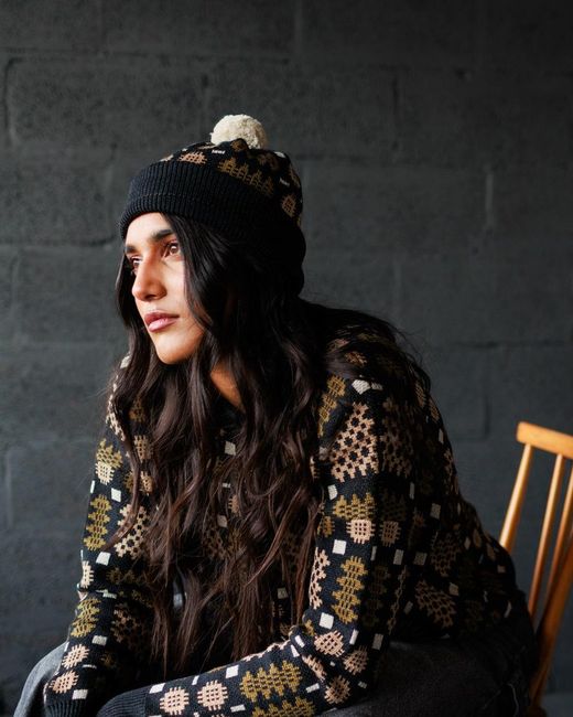 Mabli Blue Neutrals Carthen Pom Beanie