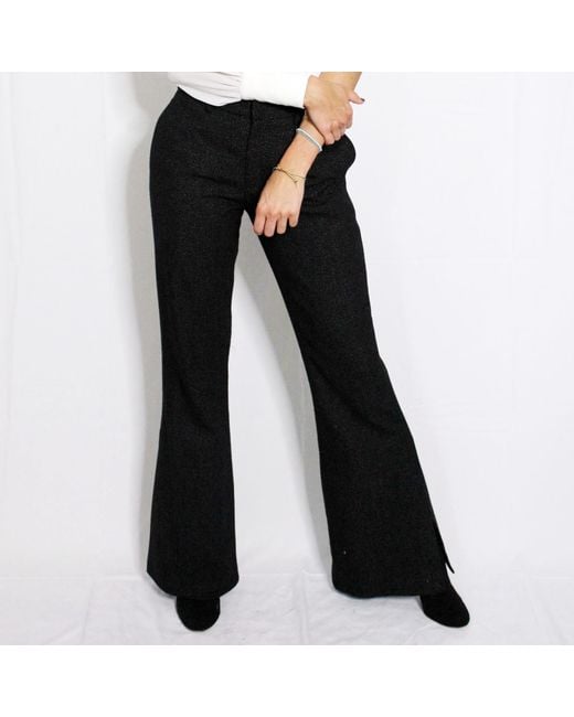 Boutique Kaotique Black Flared Wool Trousers