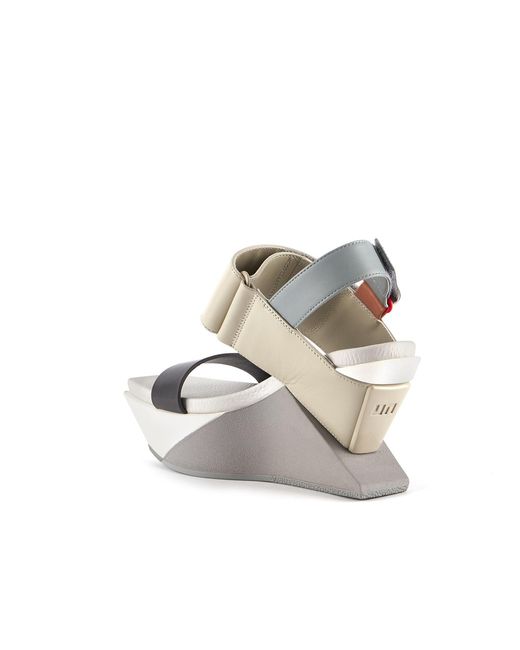United Nude Gray Delta Wedge Sandal