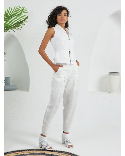 Lumina Eligma White Construct Vest Suit Ensemble