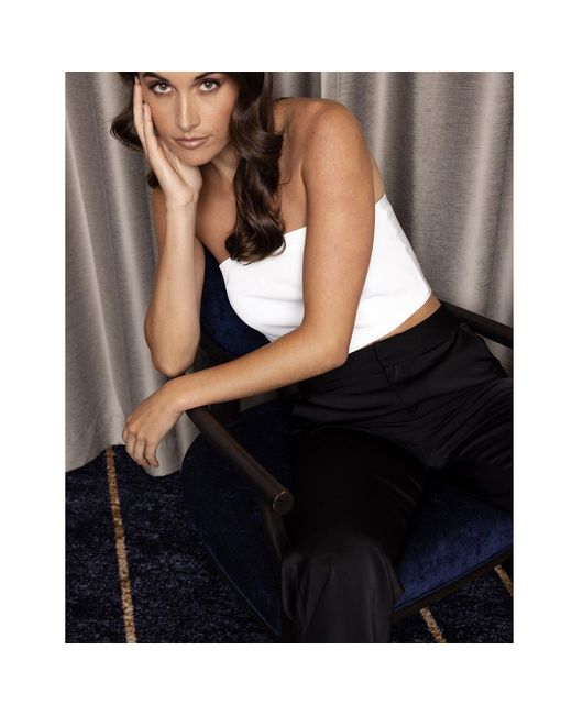 Riviera Soirée White Olivia Satin Strapless Top