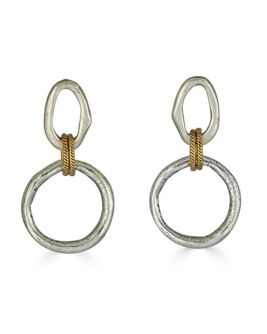 Loni Paul Jewelry Metallic Mixed Metal Sculpted Circle Earrings