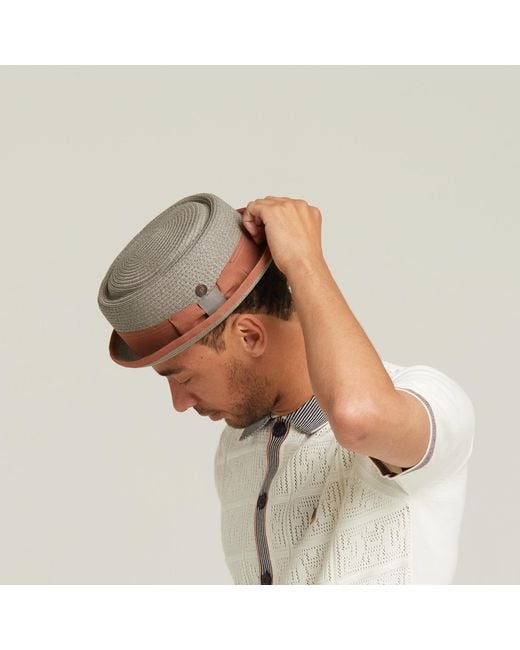 Dasmarca Hats Brown Dasmarca Rico Summer Telescope Crown Lightweight Breathable Rude-Boy Mod Porkpie Hat for men