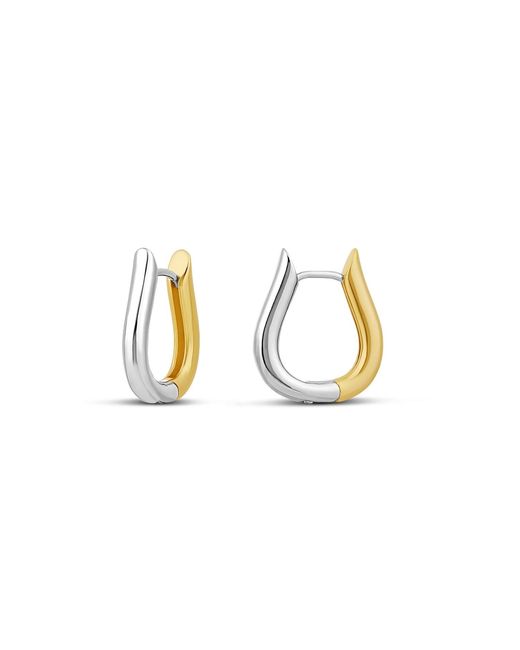 SHYMI White Two Tone U Shape Earrings