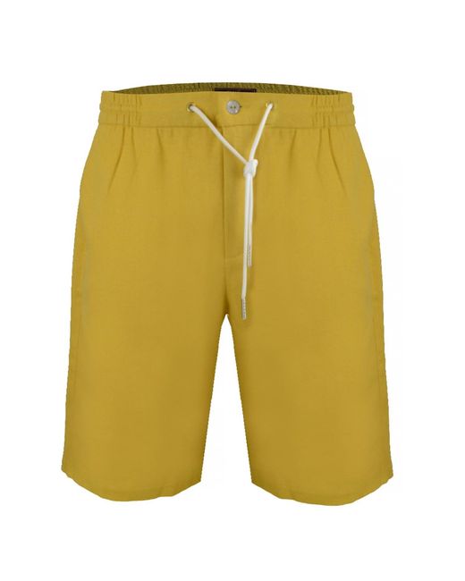 DAVID WEJ Green Kingston Linen Blend Short for men