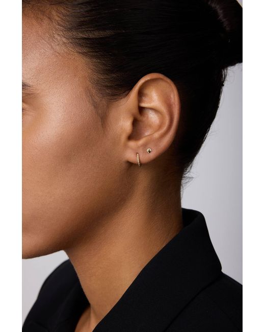 Vanhi Metallic 14K Recycled Solid Rope Huggie Earrings