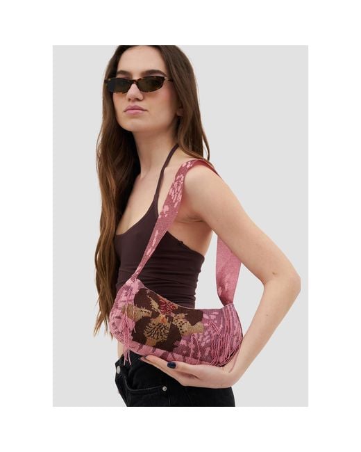Manuela Cabrales Pink Nodosa Crystal Beads Handbag