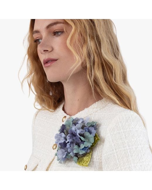 Helena Simon Blue The Hydrangea Floral Brooch