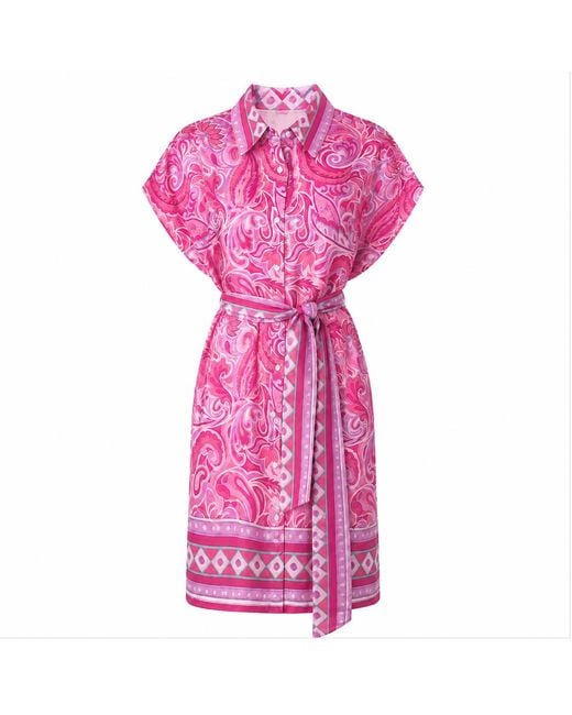 LOVEIST STORE Pink Fiore Shirt Dress