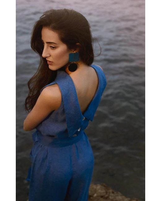 MARICEL Blue Elena Jumpsuit