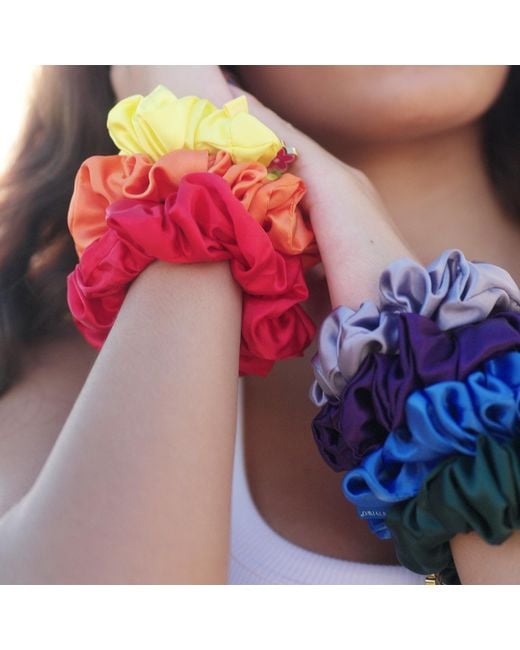 6Fiftytwo® Orange Pure Mulberry Classic Silk Scrunchies