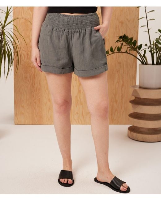 Known Supply Gray Gauze Shorts
