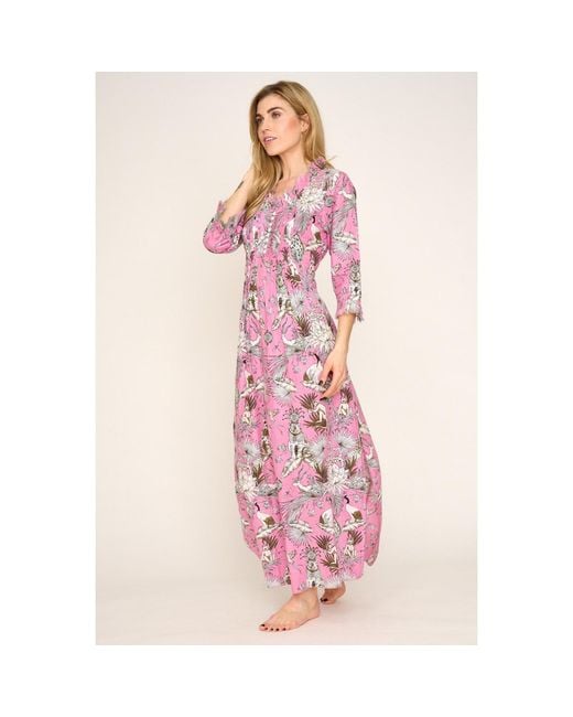 At Last Pink Cotton Annabel Maxi Dress