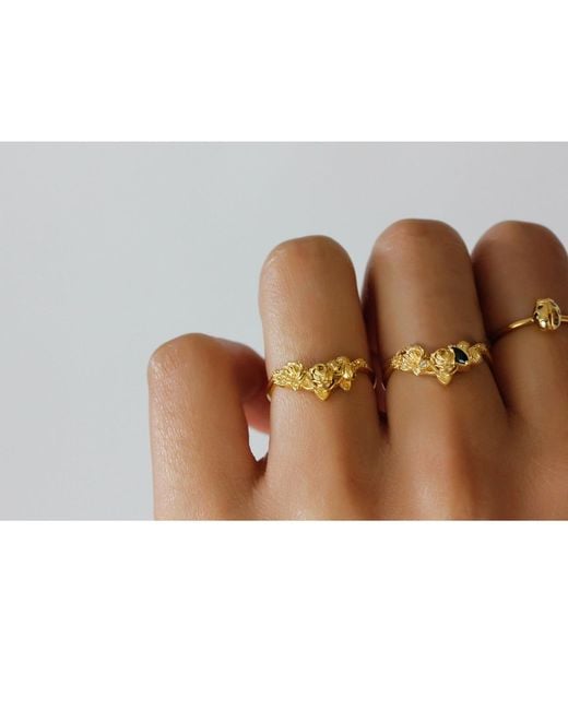 Lee Renee Yellow Rose Chevron Ring Diamond & Tourmaline– Gold