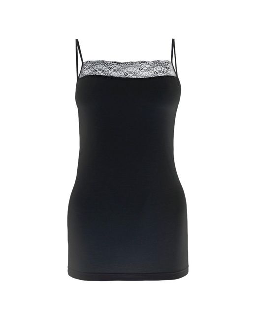 Zd - Zero Defects Black Afrodita Lace Spaghetti Top – Soy Fiber Softness & Elegance