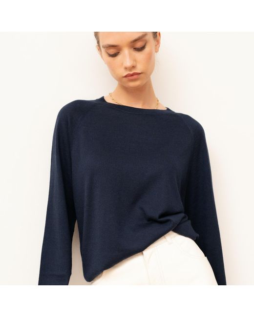 Bel Cashmere Blue Chelsea Cashmere And Silk Sweater