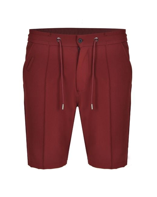 DAVID WEJ Red Ashford Relaxed Drawstring Short for men