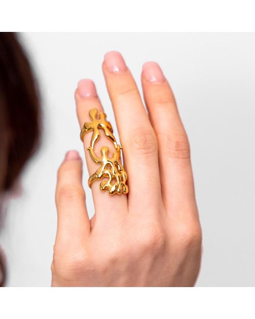 Lucy Quartermaine Metallic Splash Armour Ring In Vermeil, Award Winning Designer Jewellery By , Jewellery Gifts For Her