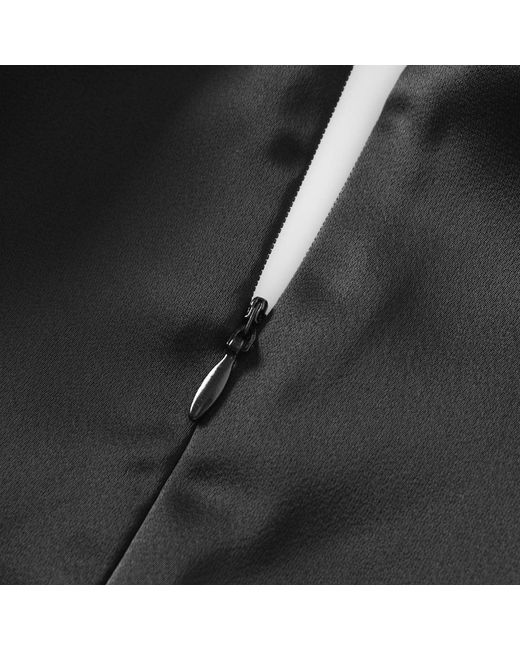 Smart and Joy Black Satin Blouse With Twisted Bow – Long Sleeves