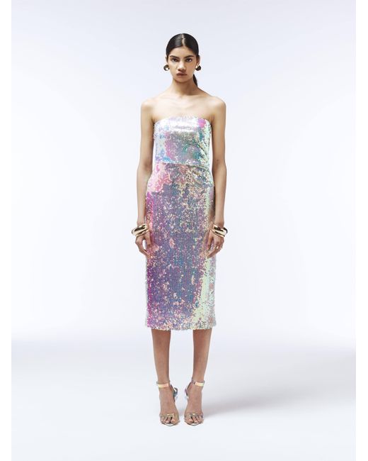 Sour Figs Purple Iridescent Sequin Midi Dress