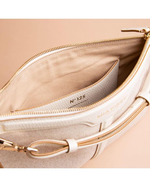Mia First - Venezia Natural Neutrals Clutch Petitemia Canvas Sand