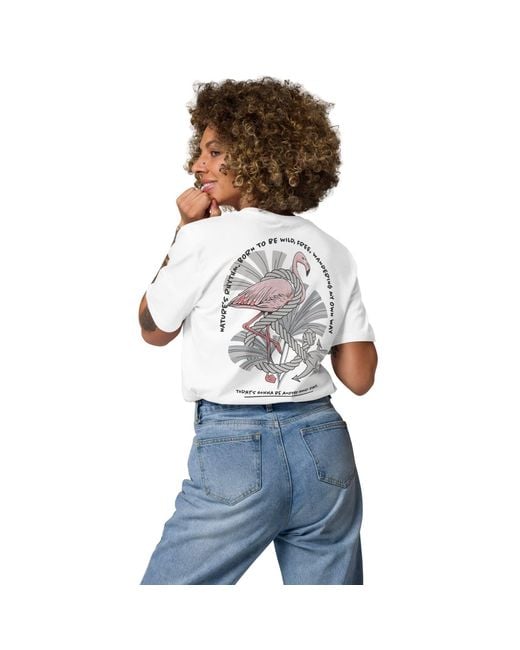 Anchor and Crew White Flamingo Another Good Day Organic Cotton T-Shirt