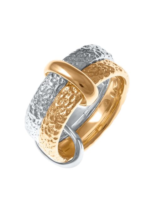Lucy Quartermaine Metallic Solid Sterling Multi Finish Double Hula Joined Ring