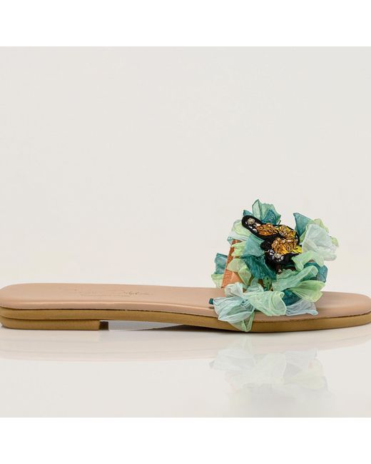 Sibylla Delphica Green Neutrals Anatomic Sole Raffia Handwoven Sandals Farfalina