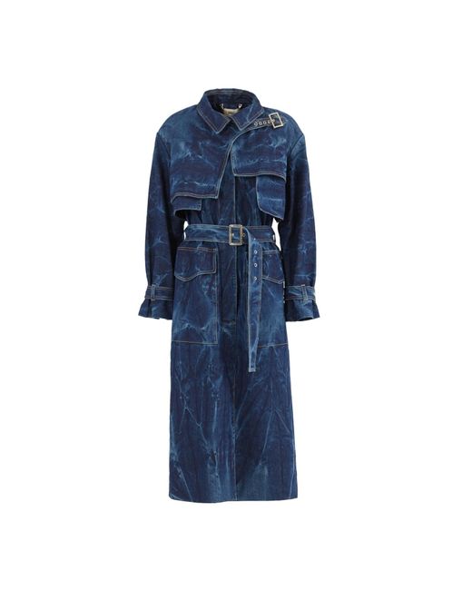Julia Allert Blue Fashion Denim Trench Coat