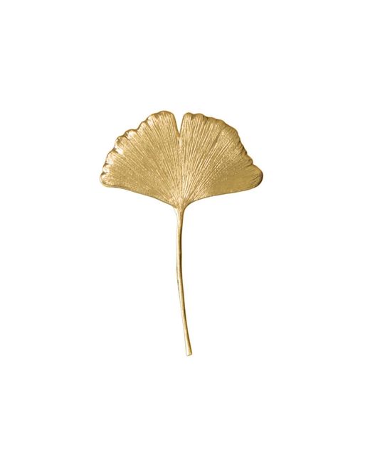 Agora Jewellery Yellow Ginkgo Biloba Plated Bronze Brooch