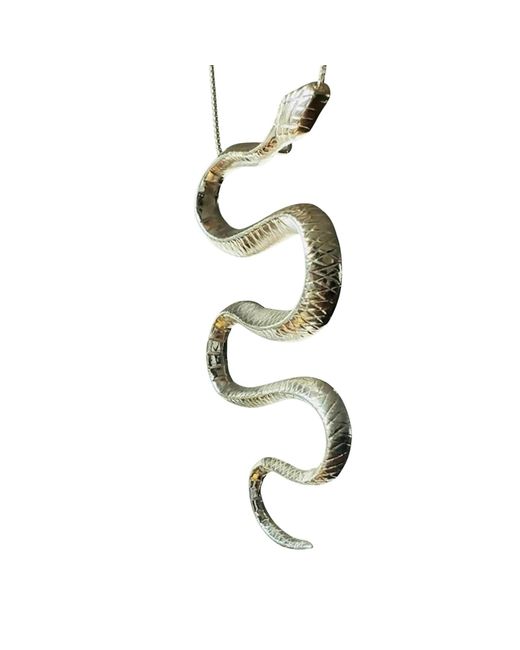 Aki Roc Jewelry Metallic Inca Snake Pendant Necklace- S