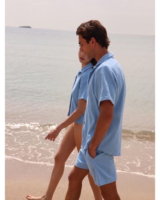 Little Mariner Blue Coastal Terry Shirt for men