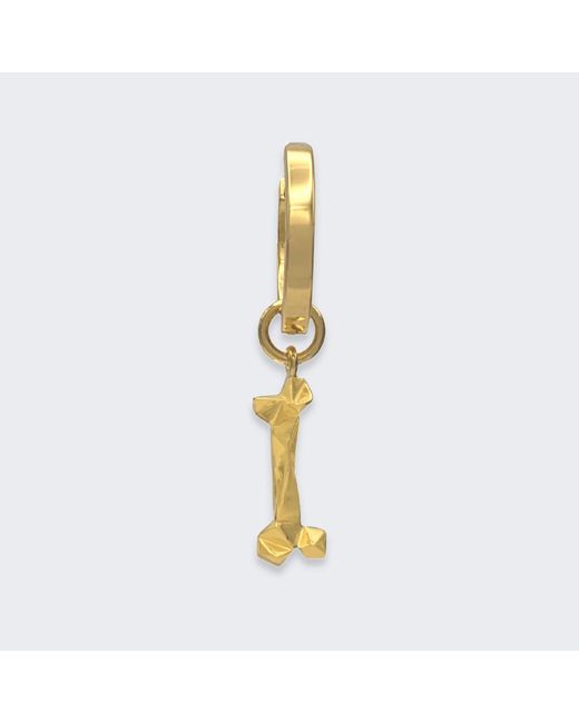 Frenvyrn Metallic Mars 18K Vermeil Dog Bone Huggie Hoop Earring Single for men