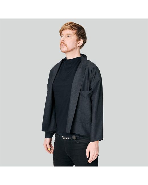 MOE Black Checkered Wool Vest Jacket