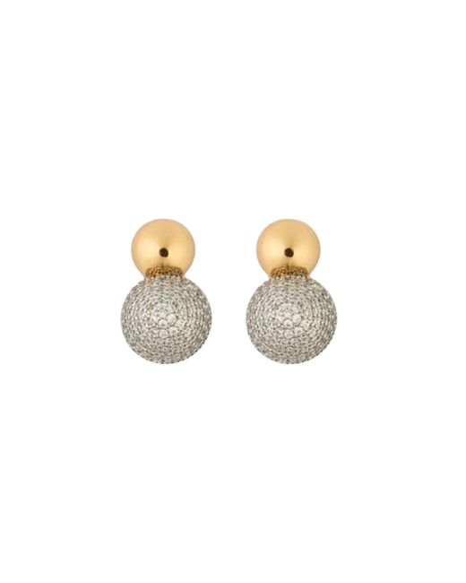 Saachi Metallic Pave Set Sphere Studs