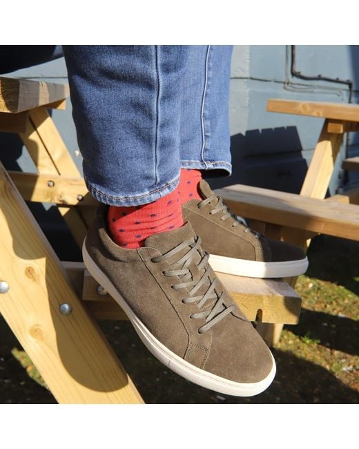 Peper Harow - Made in England Red Pin Polka Luxury Crew & Denim Trainer Socks Bundle for men