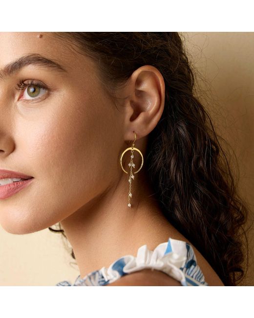 Isla Silver Metallic Handmade Moonlight Pearl Drop Earrings
