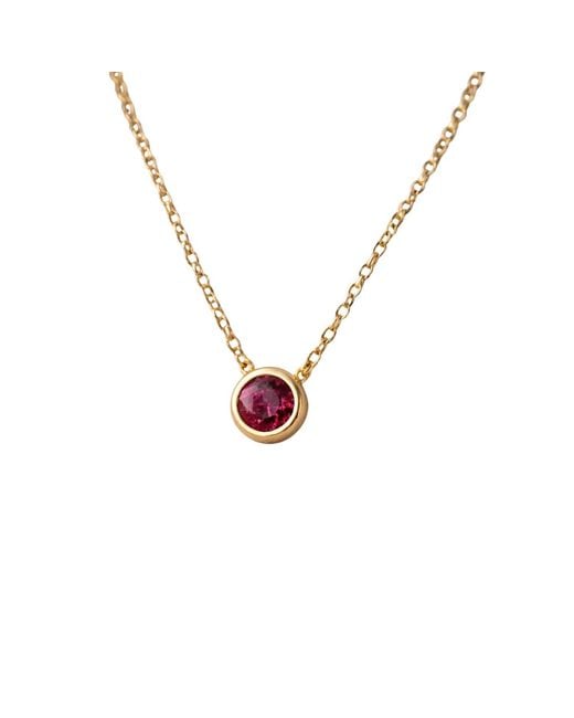 Lily Flo Jewellery Metallic Aurora Ruby Solitaire Necklace