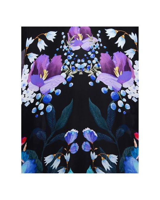Meng Blue Silk Georgette Kaftan