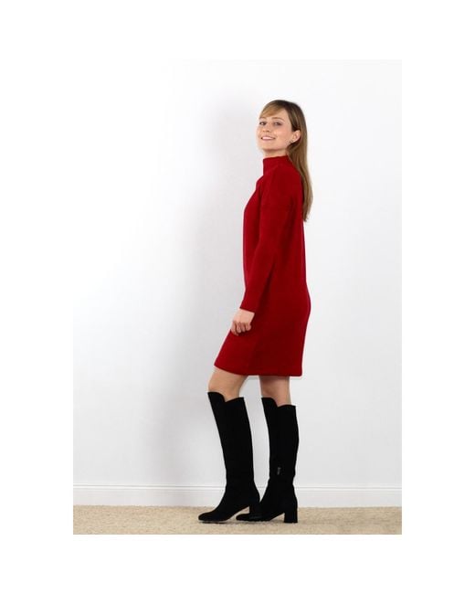 Oh!Zuza Red Casual Ribbed Mini Dress