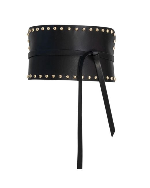 Circular Path Black Corset Belt Studs