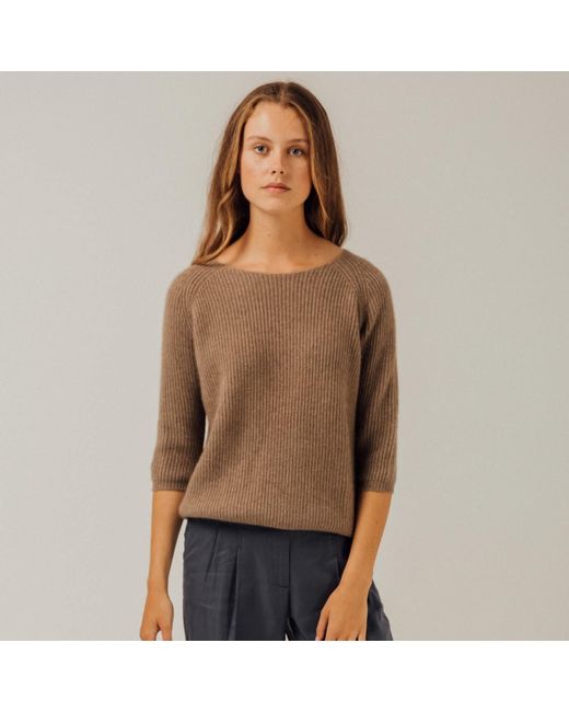 Bel Cashmere Brown Lucie Cashmere Sweater