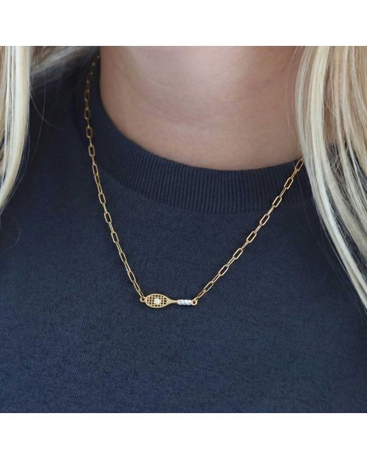 Kris Nations Metallic Tennis Racket Necklace