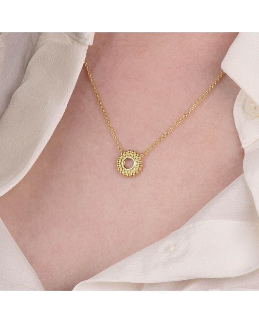 Nellou Jewellery Metallic Beaded Halo Necklace Plated Sterling