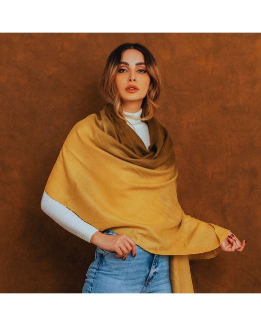 Heritagemoda Brown Neutrals Ombré- Handwoven Cashmere Scarf