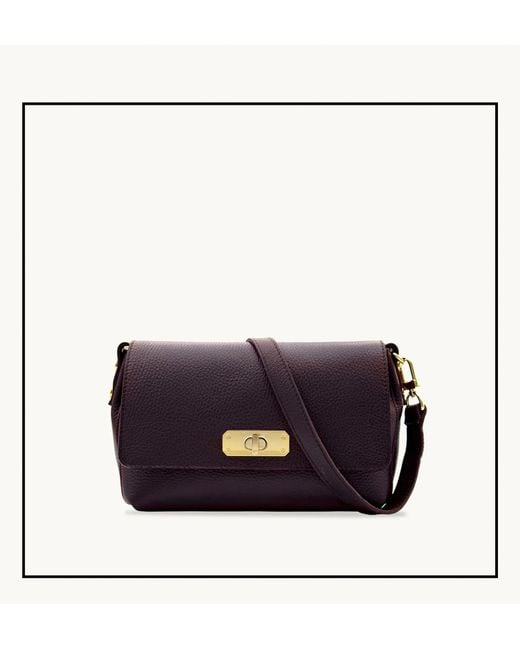 Apatchy London Purple The Maisie Midi Port Leather Bag